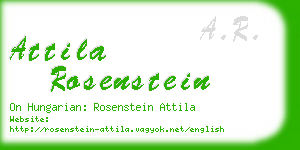 attila rosenstein business card